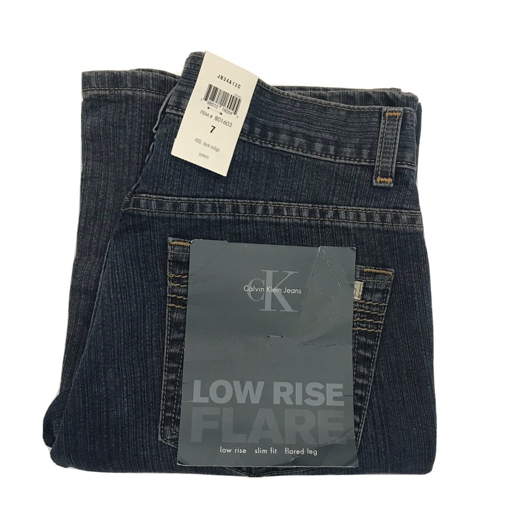 Calvin Klein Jeans Women's Low Rise Flare Jeans  Indigo Wash NWT Size 7